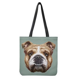 English Bulldog Portrait Print Tote Bag | Newhawaiianshirts DE