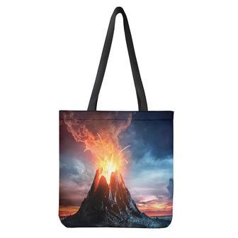 Erupting Volcano Print Tote Bag | Newhawaiianshirts