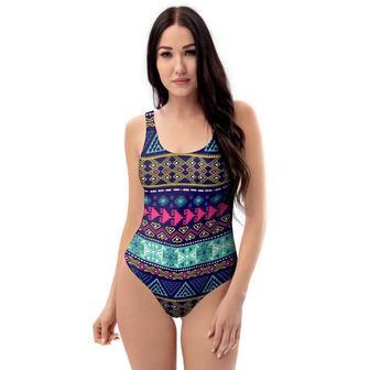 Ethic Aztec Print One Piece Swimsuite | Newhawaiianshirts CA