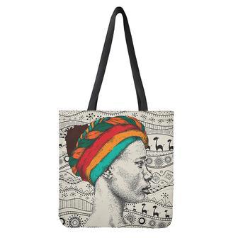 Ethnic African Girl Print Tote Bag | Newhawaiianshirts