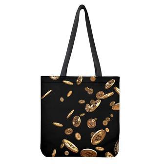 Falling Bitcoin Print Tote Bag | Newhawaiianshirts AU