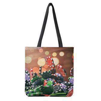 Falling Poker Chips Print Tote Bag | Newhawaiianshirts CA