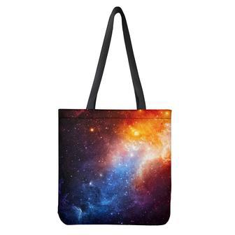 Fiery Universe Nebula Galaxy Space Print Tote Bag | Newhawaiianshirts DE