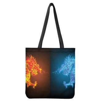 Fire And Ice Dragons Print Tote Bag | Newhawaiianshirts CA