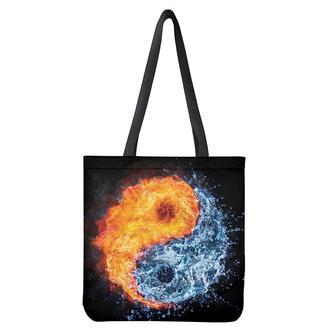 Fire And Water Yin Yang Print Tote Bag | Newhawaiianshirts CA