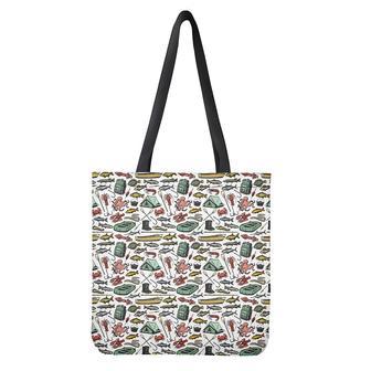 Fishing Equipment Pattern Print Tote Bag | Newhawaiianshirts UK