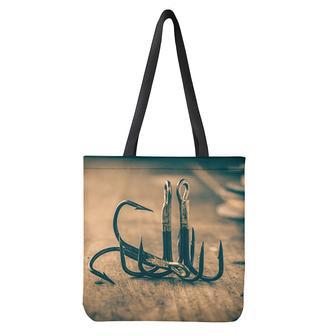 Fishing Hooks Print Tote Bag | Newhawaiianshirts DE