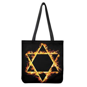 Flaming Star Of David Print Tote Bag | Newhawaiianshirts DE