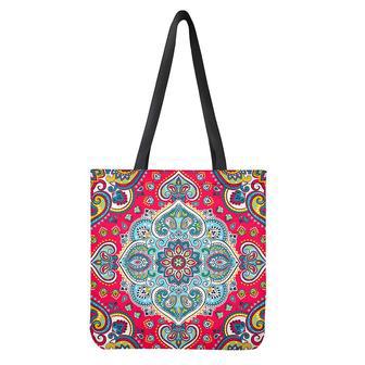 Floral Paisley Mandala Print Tote Bag | Newhawaiianshirts CA