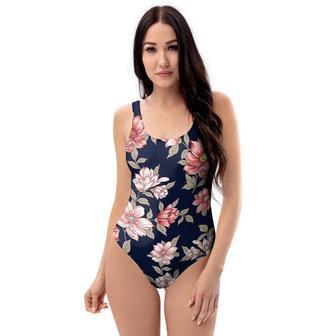 Floral Rose Print One Piece Swimsuite | Newhawaiianshirts DE