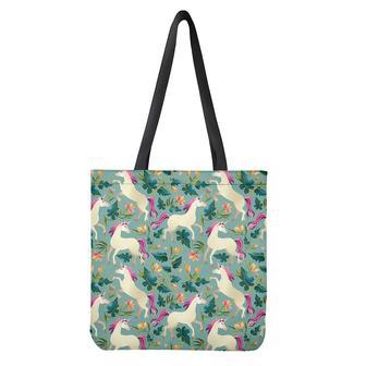 Floral Unicorn Pattern Print Tote Bag | Newhawaiianshirts AU