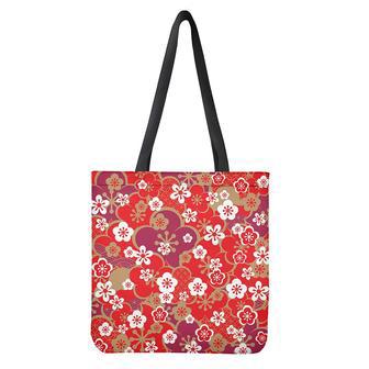 Flower Kimono Pattern Print Tote Bag | Newhawaiianshirts DE