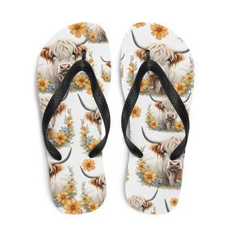 For The Love Of Highland Cows Flip-Flops | Newhawaiianshirts CA