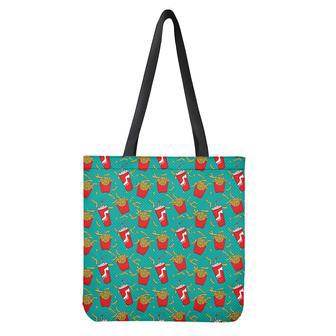 French Fries And Cola Pattern Print Tote Bag | Newhawaiianshirts UK