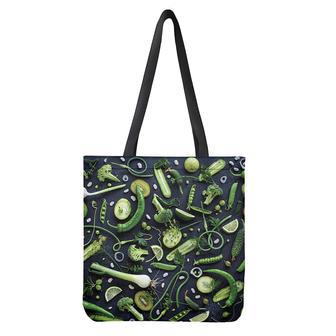 Fresh Green Fruit And Vegetables Print Tote Bag | Newhawaiianshirts UK