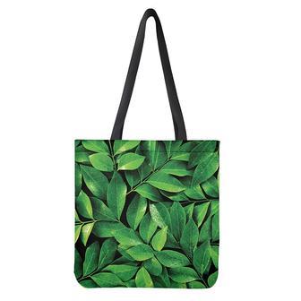 Fresh Green Leaf Print Tote Bag | Newhawaiianshirts CA