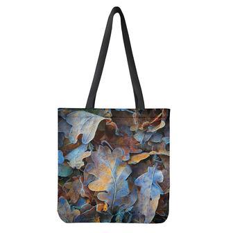 Frozen Oak Leaf Print Tote Bag | Newhawaiianshirts UK