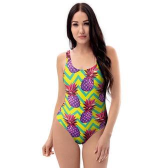 Geometric Hawaiian Pineapple Print One Piece Swimsuite | Newhawaiianshirts DE