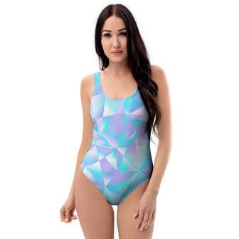 Geometric Holographic One Piece Swimsuite | Newhawaiianshirts CA