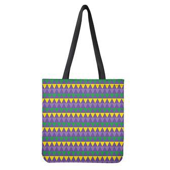 Geometric Mardi Gras Pattern Print Tote Bag | Newhawaiianshirts DE