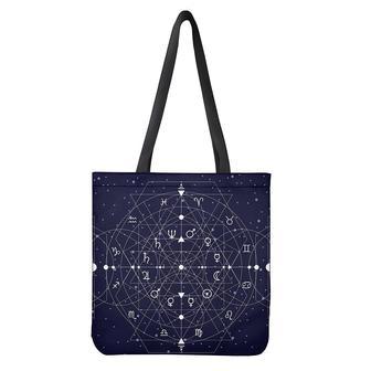 Geometric Moon Phase Print Tote Bag | Newhawaiianshirts