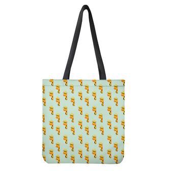 Giraffe With Glasses Pattern Print Tote Bag | Newhawaiianshirts