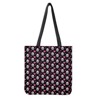 Girly Emo Skull Pattern Print Tote Bag | Newhawaiianshirts UK