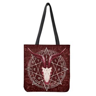 Goat Skull Pentagram Print Tote Bag | Newhawaiianshirts