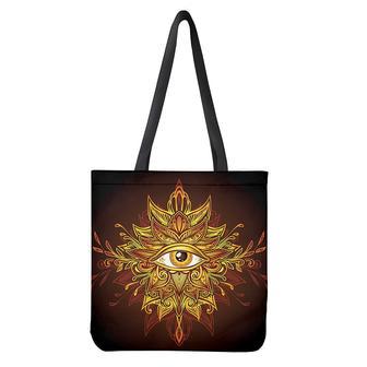 Gold All Seeing Eye Print Tote Bag | Newhawaiianshirts CA