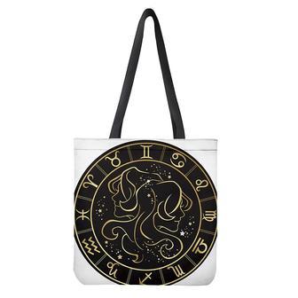 Gold And Black Gemini Sign Print Tote Bag | Newhawaiianshirts