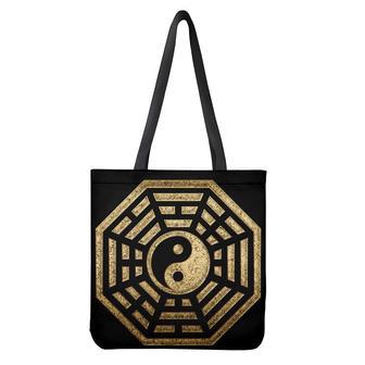 Gold Bagua Yin Yang Print Tote Bag | Newhawaiianshirts DE