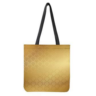 Gold Chinese Pattern Print Tote Bag | Newhawaiianshirts UK