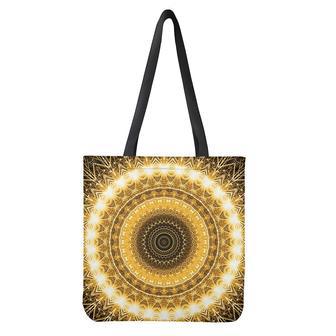 Gold Lights Kaleidoscope Print Tote Bag | Newhawaiianshirts