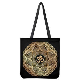 Gold Om Mandala Print Tote Bag | Newhawaiianshirts UK