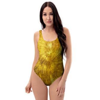 Gold Tie Dye One Piece Swimsuite | Newhawaiianshirts CA