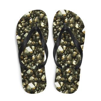 Golden Pyrite Summer Flip Flops | Newhawaiianshirts DE