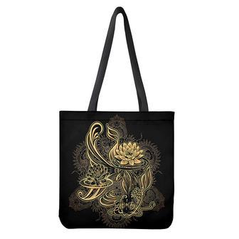 Golden Spiritual Koi Carp Print Tote Bag | Newhawaiianshirts DE