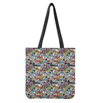 Graffiti Cartoon Characters Print Tote Bag | Newhawaiianshirts CA