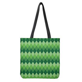 Grass Green Argyle Pattern Print Tote Bag | Newhawaiianshirts DE