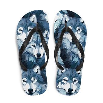 Gray Wolf Flip Flops | Newhawaiianshirts CA