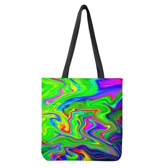 Green Abstract Liquid Trippy Print Tote Bag | Newhawaiianshirts AU