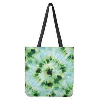 Green And Black Acid Wash Tie Dye Print Tote Bag | Newhawaiianshirts CA