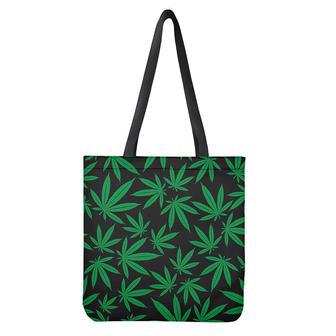 Green And Black Cannabis Leaf Print Tote Bag | Newhawaiianshirts UK