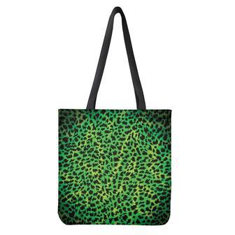 Green And Black Cheetah Print Tote Bag | Newhawaiianshirts DE