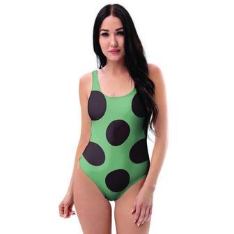 Green And Black Polka Dot One Piece Swimsuite | Newhawaiianshirts DE