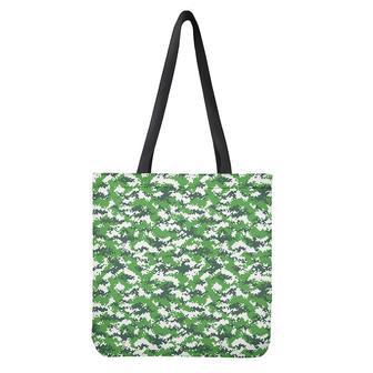 Green And White Digital Camo Print Tote Bag | Newhawaiianshirts DE