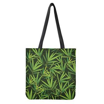 Green Bamboo Leaf Pattern Print Tote Bag | Newhawaiianshirts DE