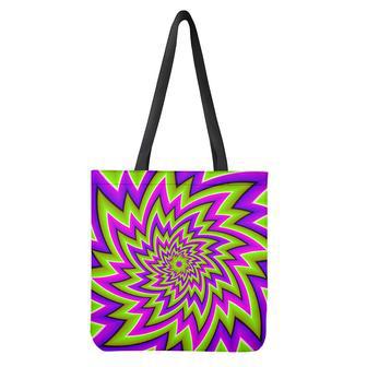 Green Big Bang Moving Optical Illusion Tote Bag | Newhawaiianshirts UK