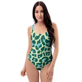 Green Cheetah One Piece Swimsuite | Newhawaiianshirts UK