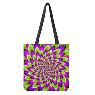 Green Expansion Moving Optical Illusion Tote Bag | Newhawaiianshirts CA